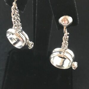 Silver Tone Clip-on Drop Earrings